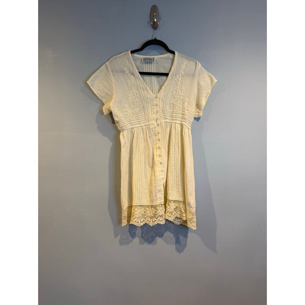 American South Side 100% Cotton Embroidered Tunic Top – Made in Peru – Size L